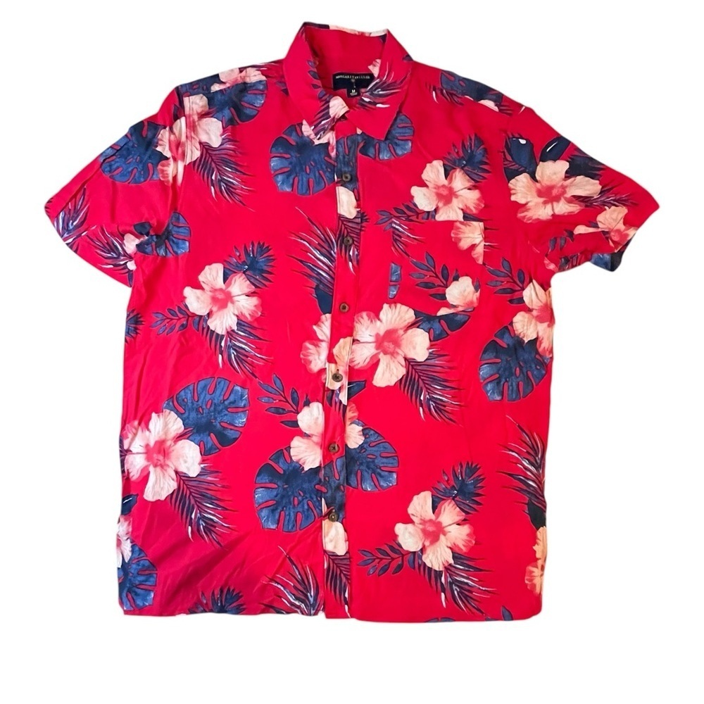 Men's Margaritaville Rayon Button-Down Shirt, Size Medium
